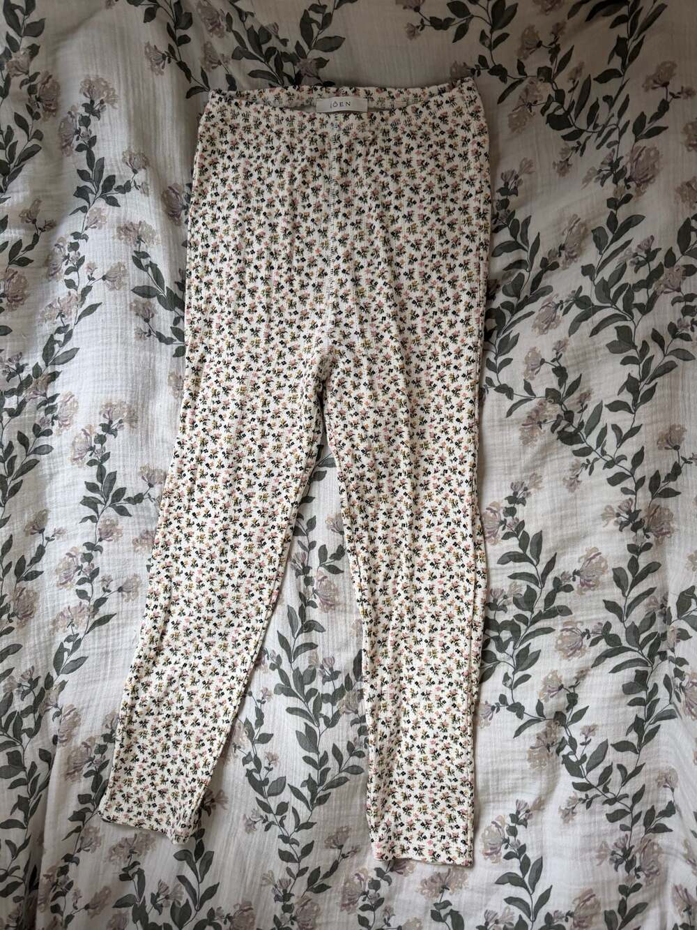 Dôen Girls Floral Ditsy Print Ribbed Leggings Size 8
